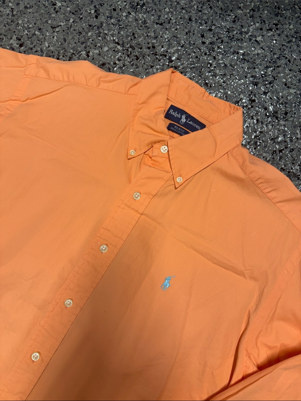 Ralph Lauren Blake Men's Orange Button-Down Oxford Shirt Medium